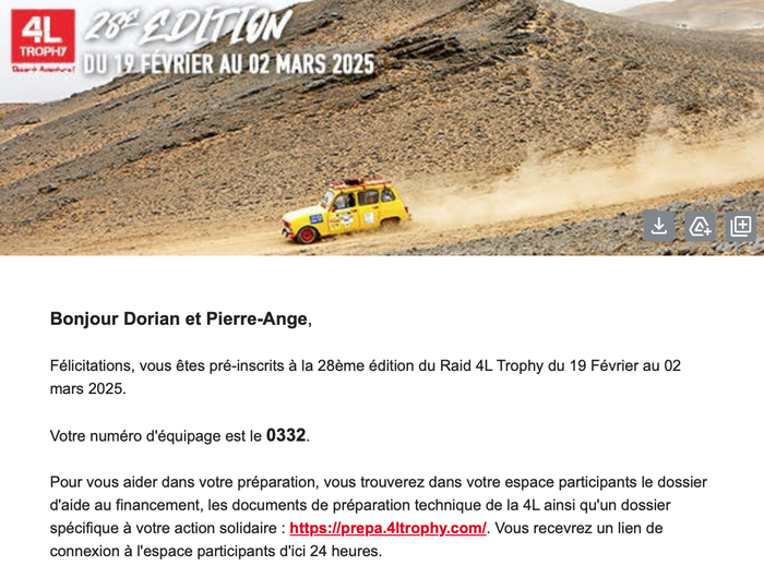 Inscription validée !